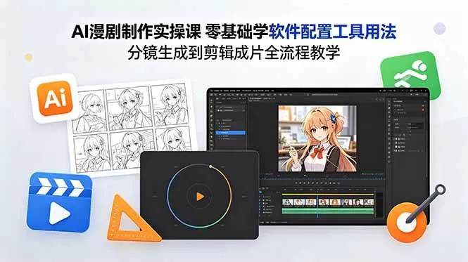 (18605期)AI漫剧制作实操课 零基础学软件配置工具用法 分镜生成到剪辑成片全流程教学 (18605期)AI漫剧制作实操课 零基础学软件配置工具用法 分镜生成到剪辑成片全流程教学