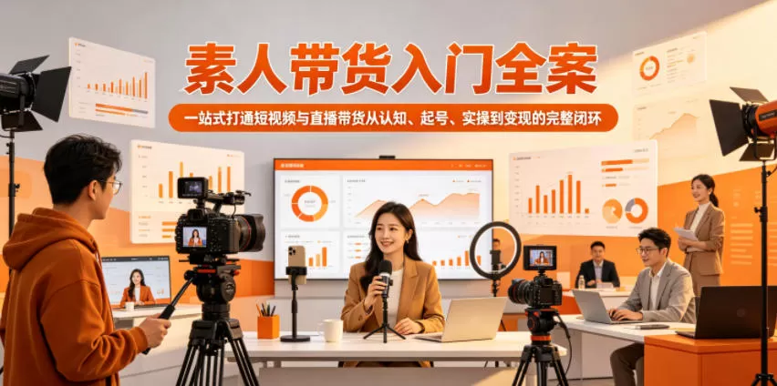 素人带货入门全案,一站式打通短视频与直播带货从认知、起号、实操到变现的完整闭环 素人带货入门全案,一站式打通短视频与直播带货从认知、起号、实操到变现的完整闭环