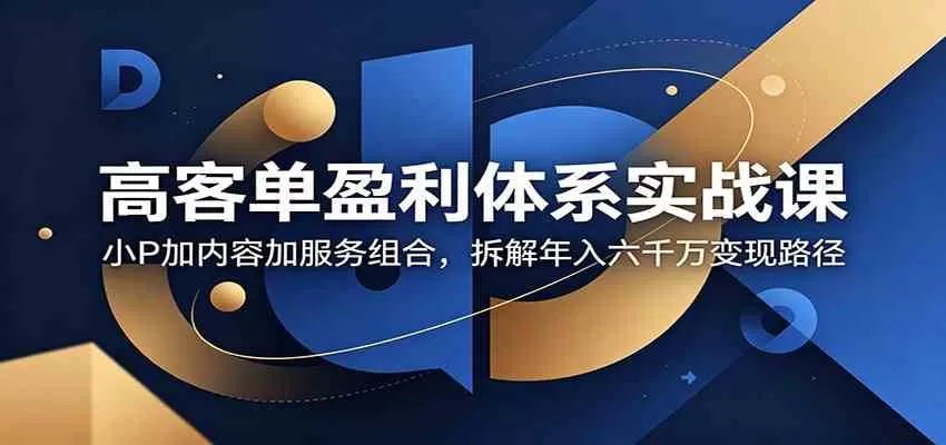 高客单盈利体系实战课:小P加内容加服务组合,拆解年入六千万变现路径 高客单盈利体系实战课:小P加内容加服务组合,拆解年入六千万变现路径
