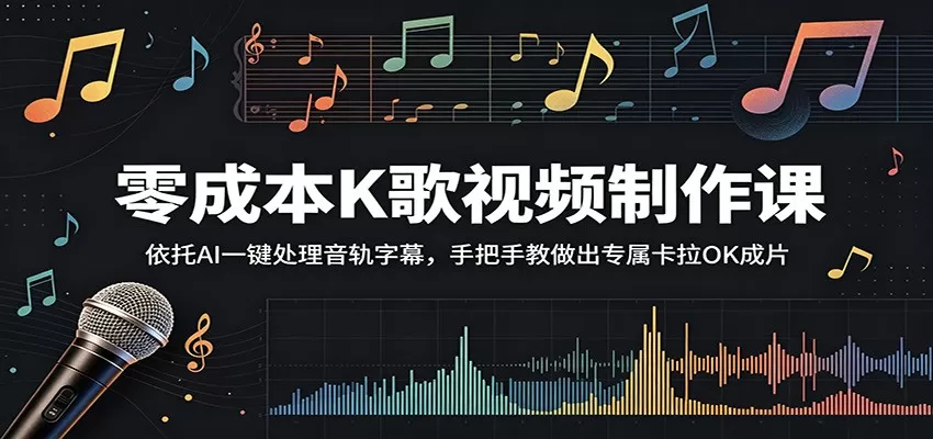 零成本K歌视频制作课:依托AI一键处理音轨字幕,手把手教做出专属卡拉OK成片 零成本K歌视频制作课:依托AI一键处理音轨字幕,手把手教做出专属卡拉OK成片