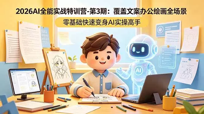 (18572期)2026AI全能实战特训营-第3期:覆盖文案办公绘画全场景 零基础快速变身AI实操高手 (18572期)2026AI全能实战特训营-第3期:覆盖文案办公绘画全场景 零基础快速变身AI实操高手