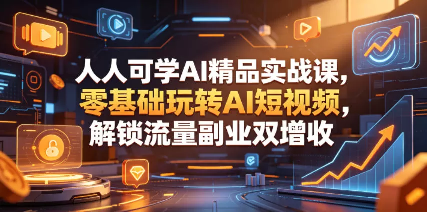 人人可学AI精品实战课,零基础玩转AI短视频,解锁流量副业双增收 人人可学AI精品实战课,零基础玩转AI短视频,解锁流量副业双增收