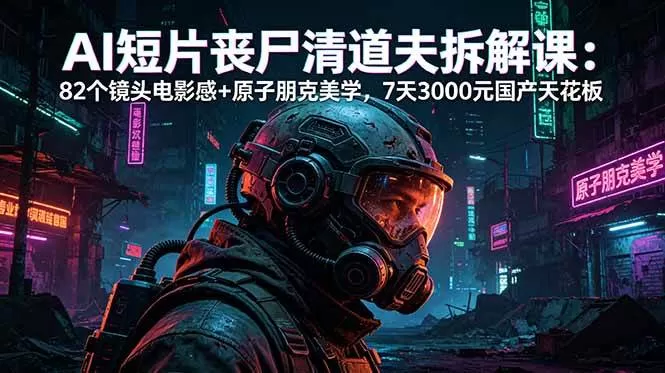 (18649期)AI短片《丧尸清道夫》拆解课:82个镜头电影感+原子朋克美学,7天3000元国产天花板 (18649期)AI短片《丧尸清道夫》拆解课:82个镜头电影感+原子朋克美学,7天3000元国产天花板