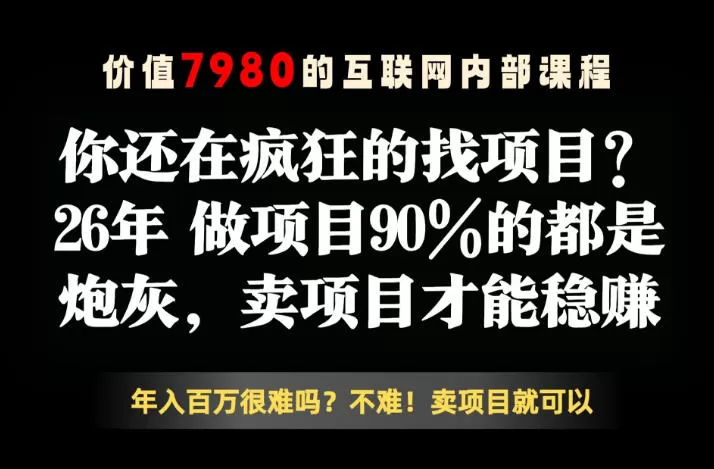 26年请不要疯狂的找项目了,卖项目远比你想象的暴利,你也可以月入10W+【揭秘】 26年请不要疯狂的找项目了,卖项目远比你想象的暴利,你也可以月入10W+【揭秘】